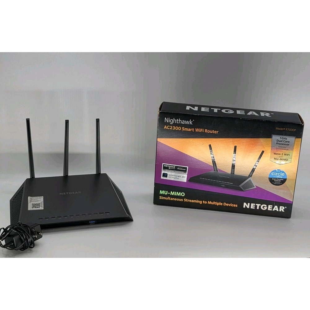 NETGEAR Nighthawk R7000P AC2300 Smart WiFi Router Bundle w/AC Adapter - Free S/H